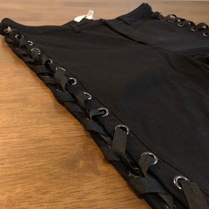 Side Lace up Skinny Jeans